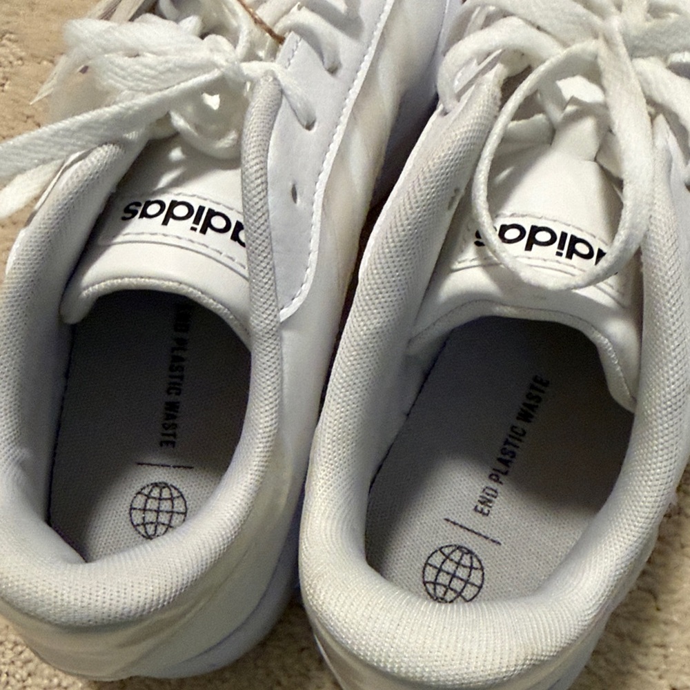 Limited Edition New with Tags Adidas Classic White Iridescent Platform Sneakers - Picture 3 of 5